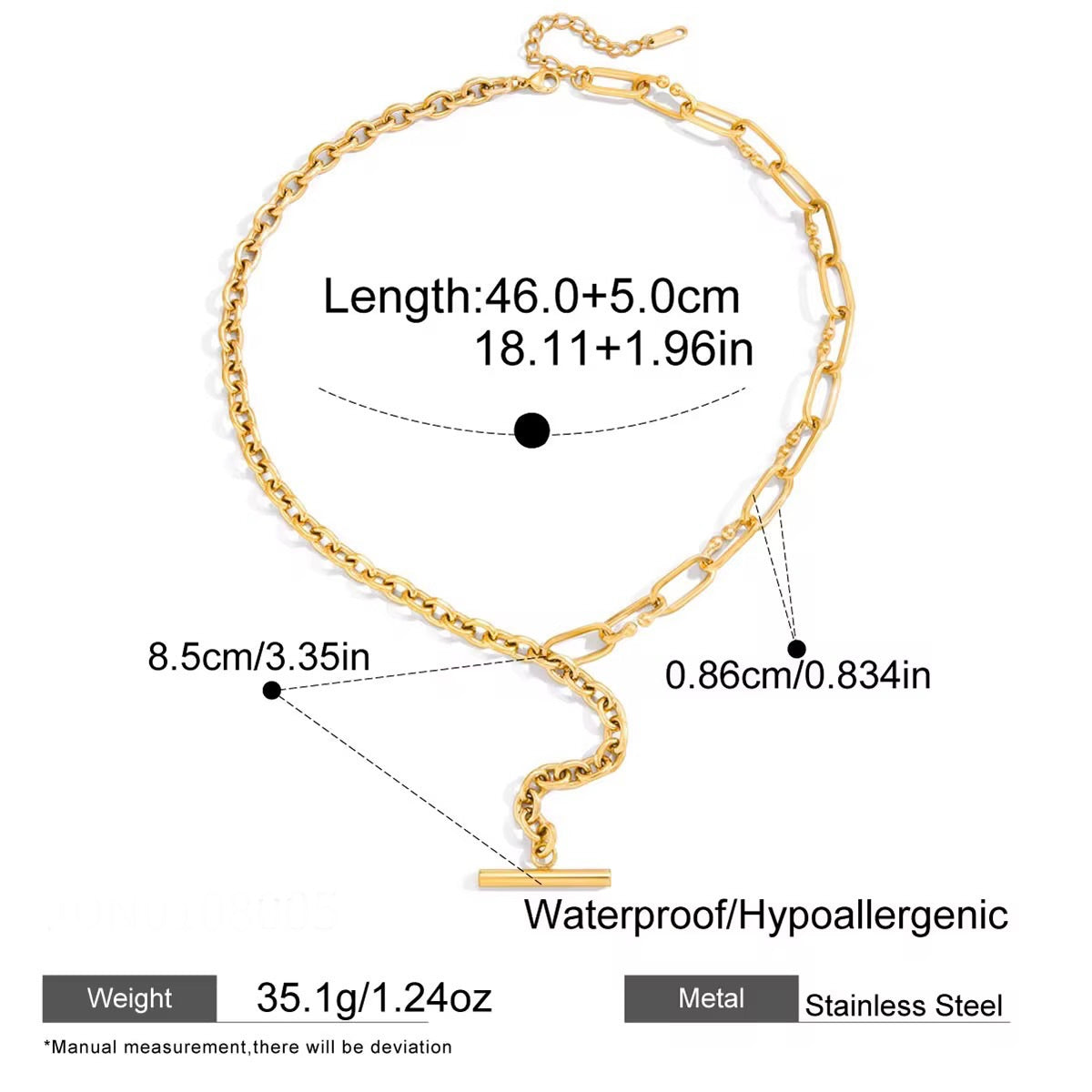 Gold toggle statement necklace