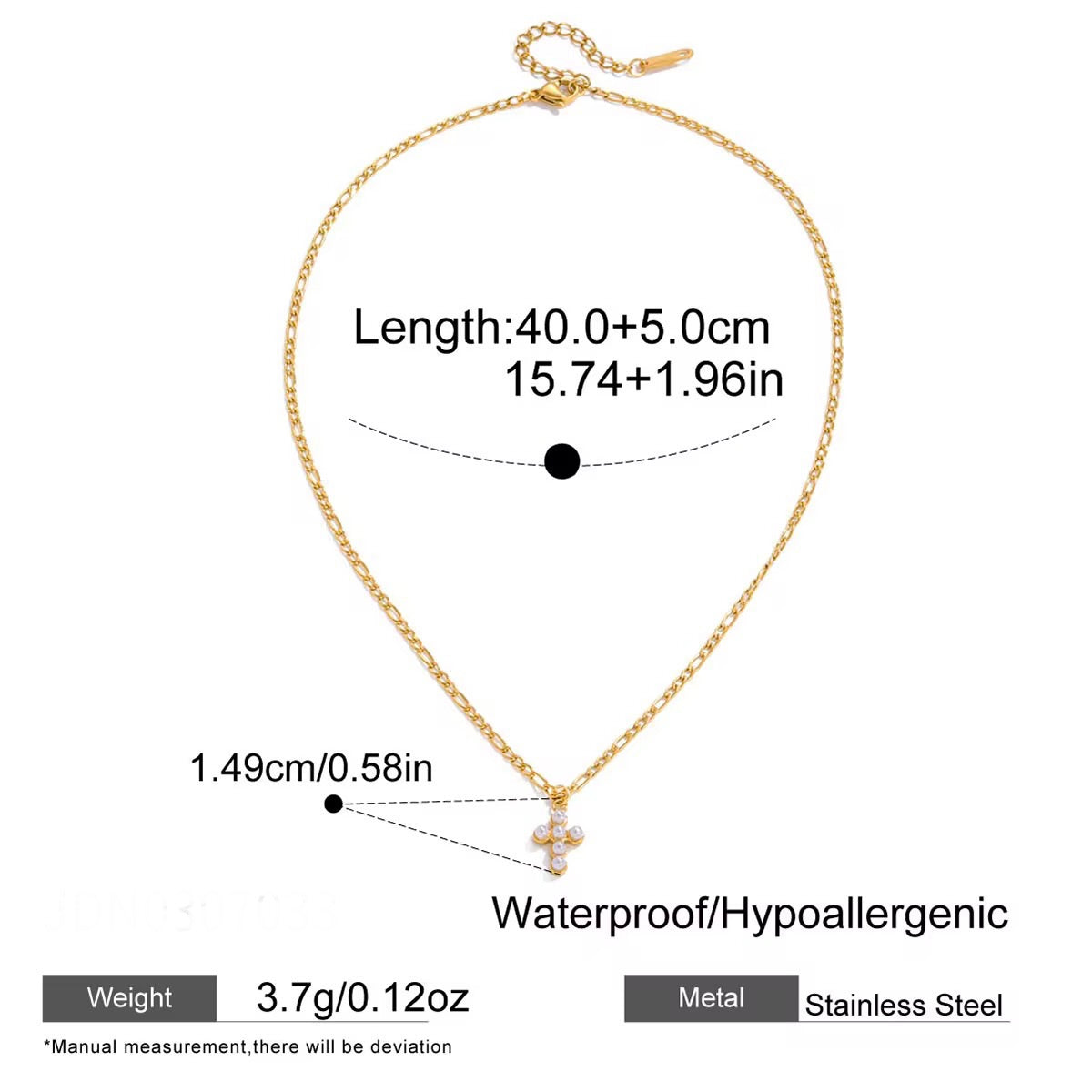 Grace Pearl Cross Pendant Necklace