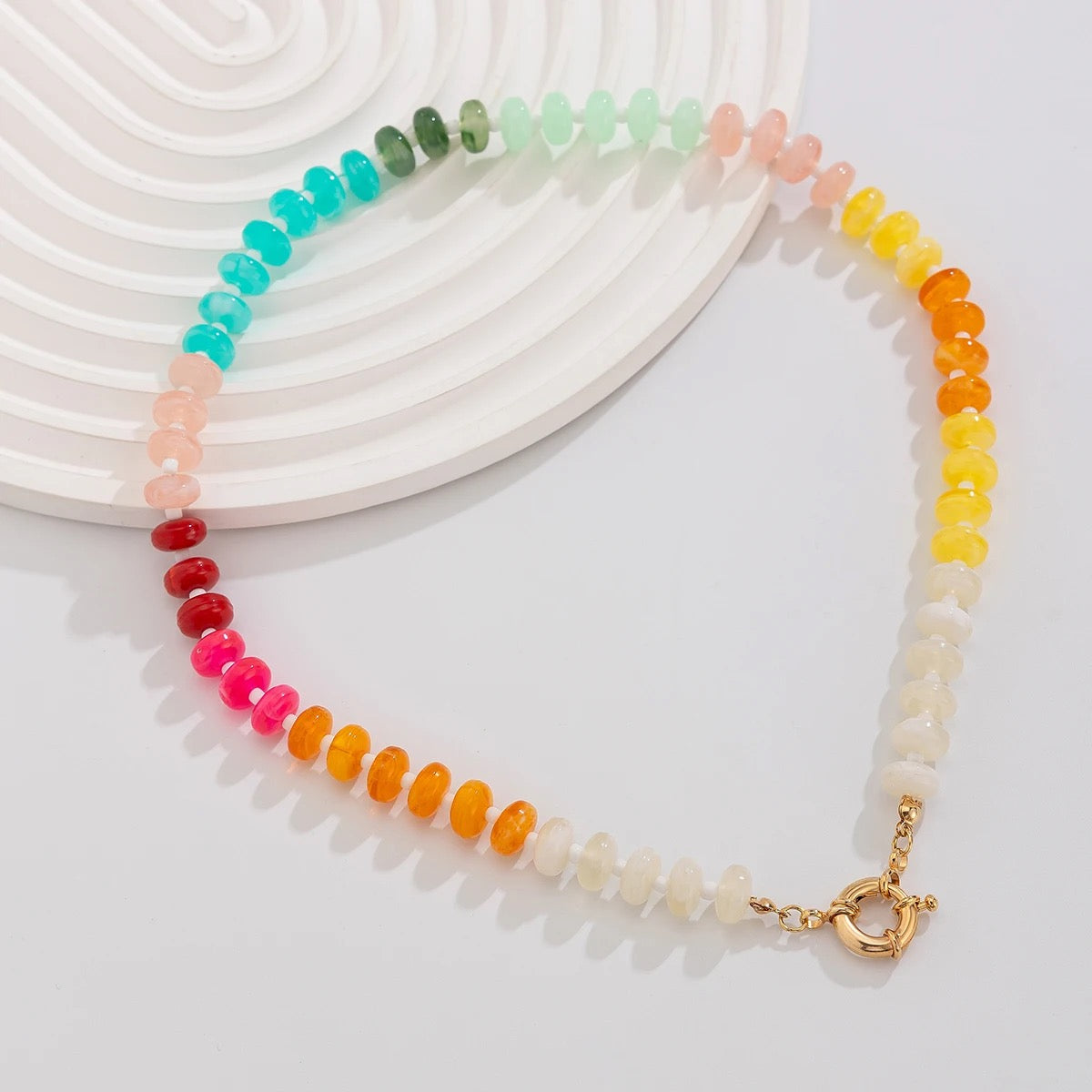 Amelia Natural Multicolour Stone Necklace