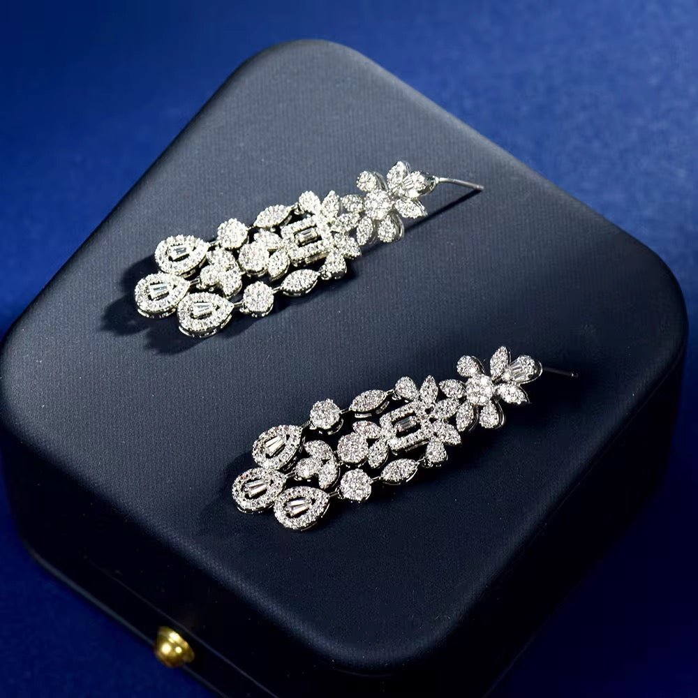 Amara Elegance Cubic Zirconia Bridal Earrings - Calilo Australia