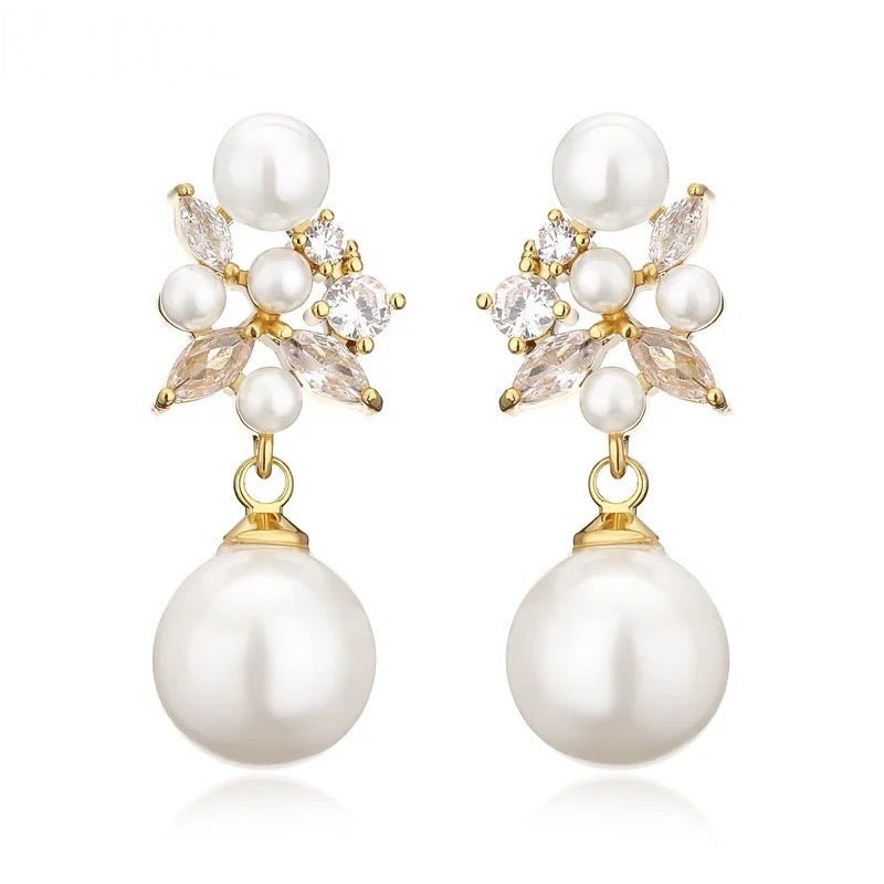 Angela Pearl Drop Earrings - Calilo Australia