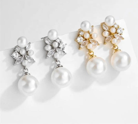 Angela Pearl Drop Earrings - Calilo Australia