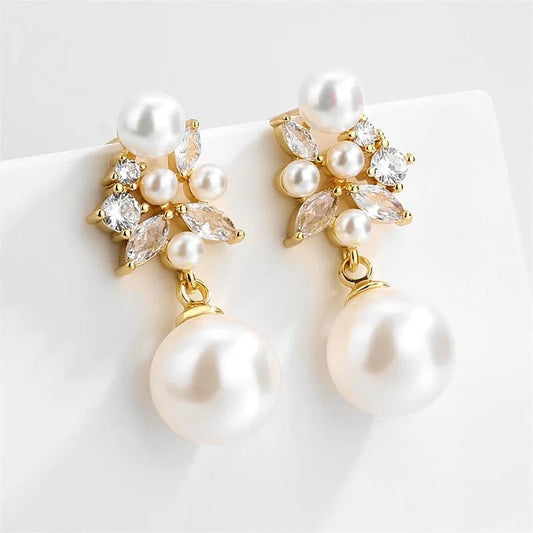 Angela Pearl Drop Earrings - Calilo Australia