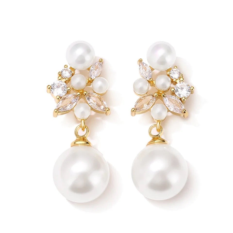 Angela Pearl Drop Earrings - Calilo Australia