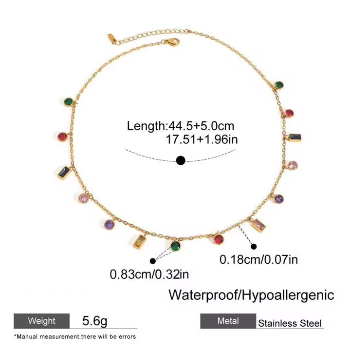 Aria Multi - colour Stone Necklace - Calilo Australia