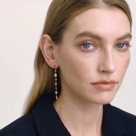 Aurora Multicolour Zircon Drop Earrings - Calilo Australia