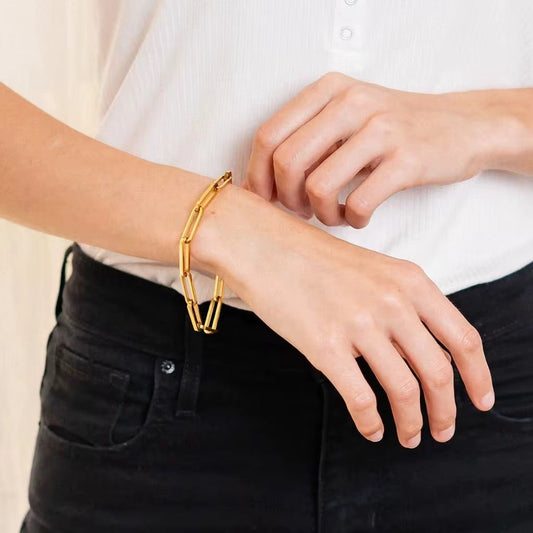 Ayla Paperclip Link Bracelet - Calilo Australia