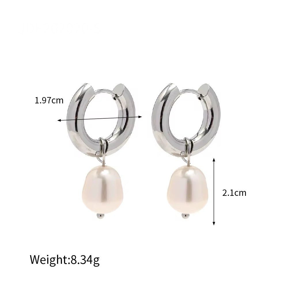 Calilo Silver Pearl Drop Earrings - Calilo Australia