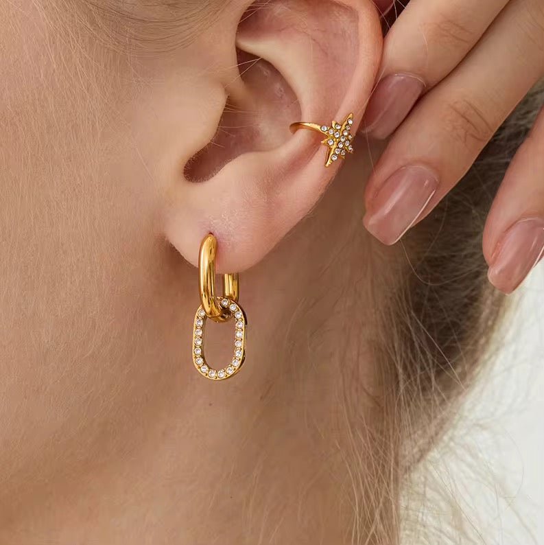 Celeste Paperclip Zircon Drop Earrings - Calilo Australia