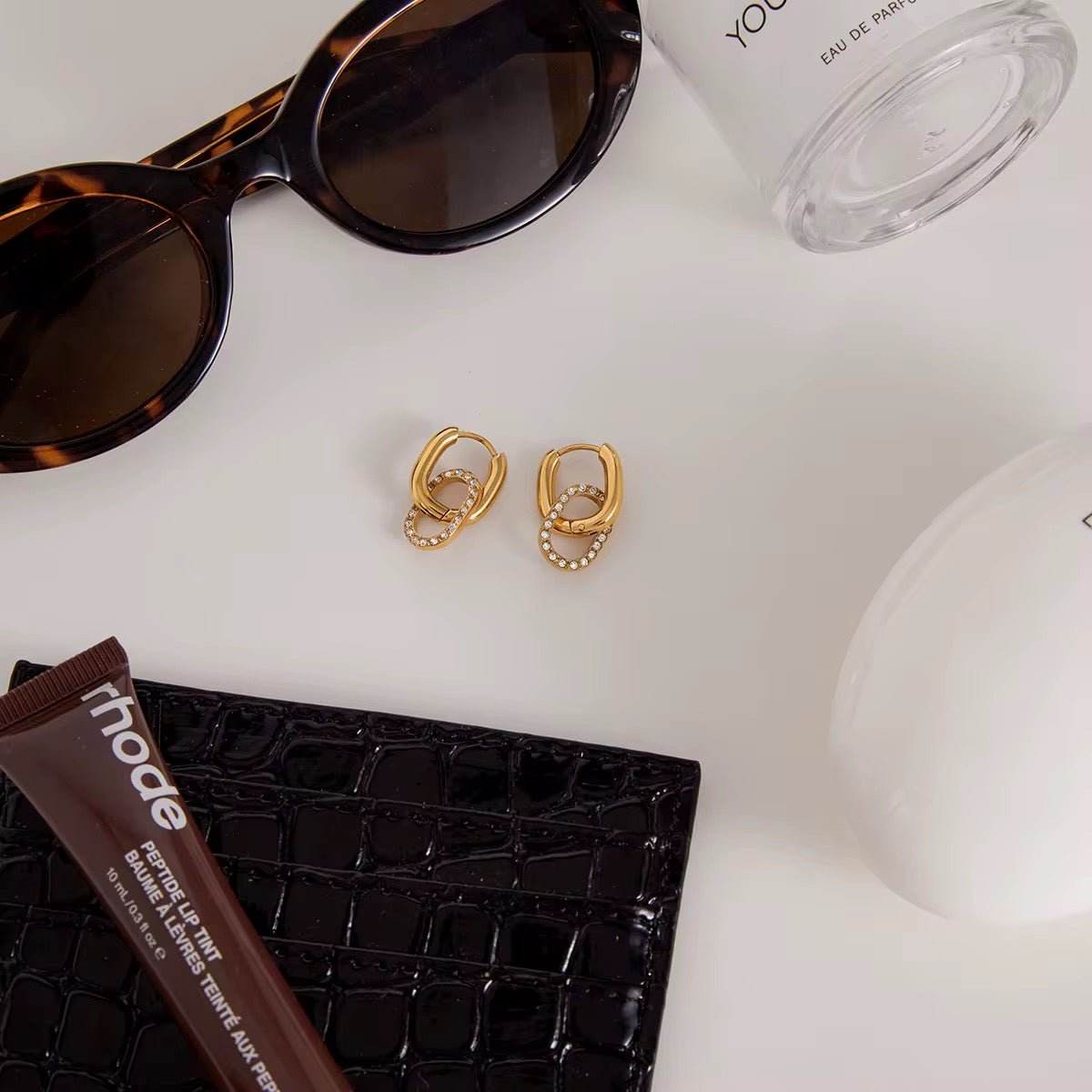 Celeste Paperclip Zircon Drop Earrings - Calilo Australia