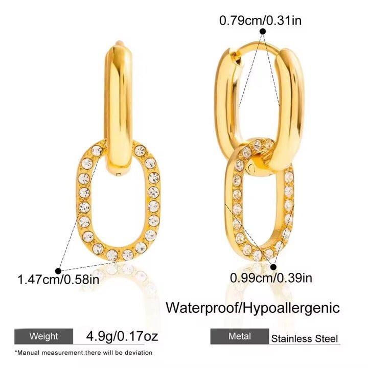 Celeste Paperclip Zircon Drop Earrings - Calilo Australia