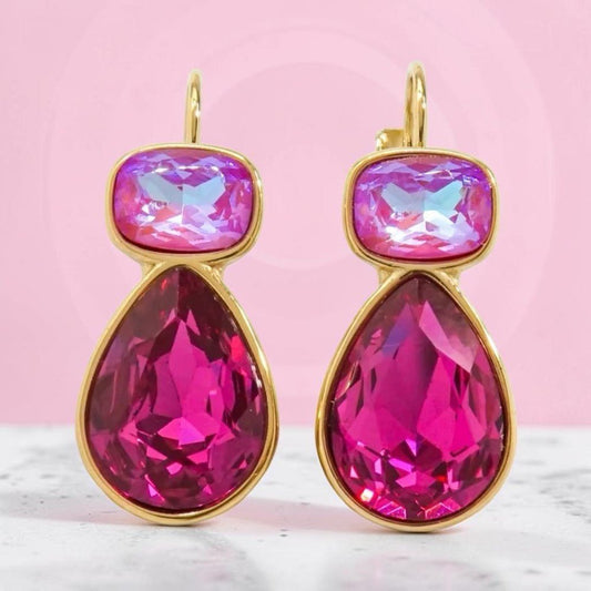 Colette Crystal Drop Earrings - Calilo Australia