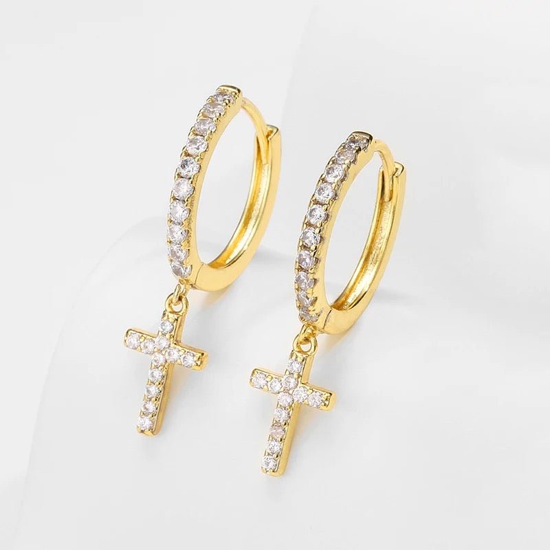 CZ Cross Earrings - Calilo Australia