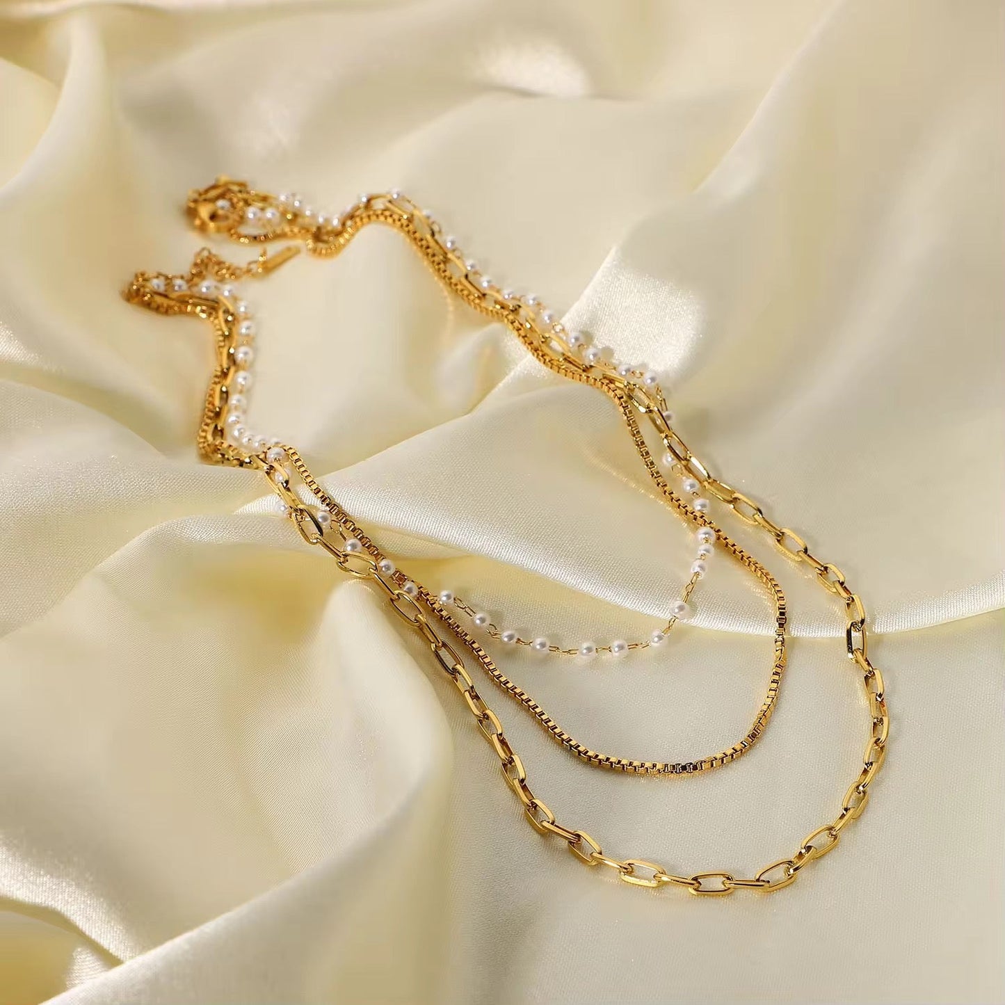 Donna Multi - Layer Collar Chain Necklace - Calilo Australia
