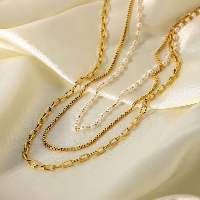 Donna Multi - Layer Collar Chain Necklace - Calilo Australia