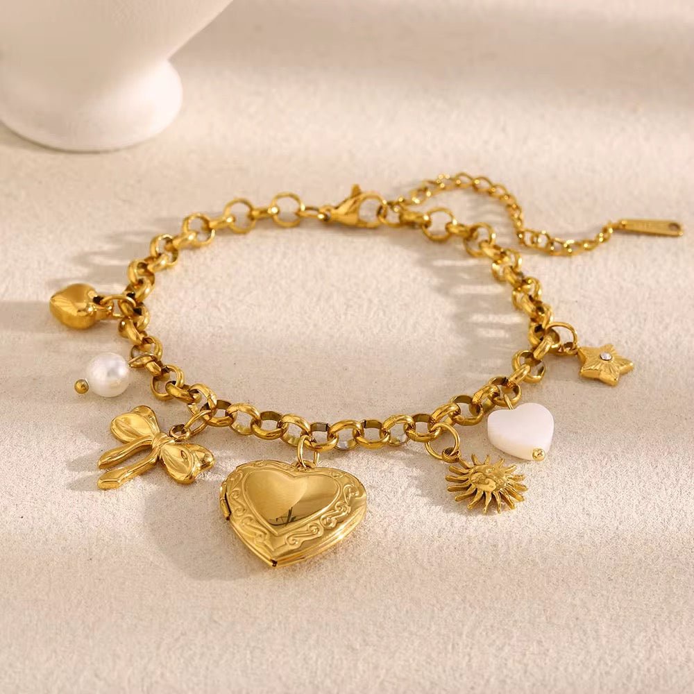 Everlasting Heart Charm Locket Bracelet - Calilo Australia
