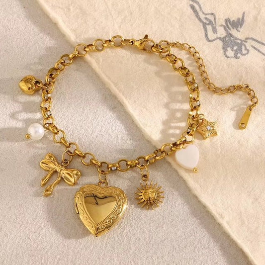 Everlasting Heart Charm Locket Bracelet - Calilo Australia