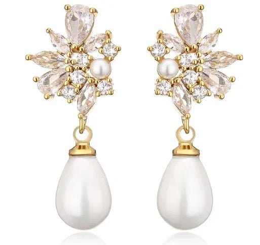 Frida Pearl Drop Earrings - Calilo Australia