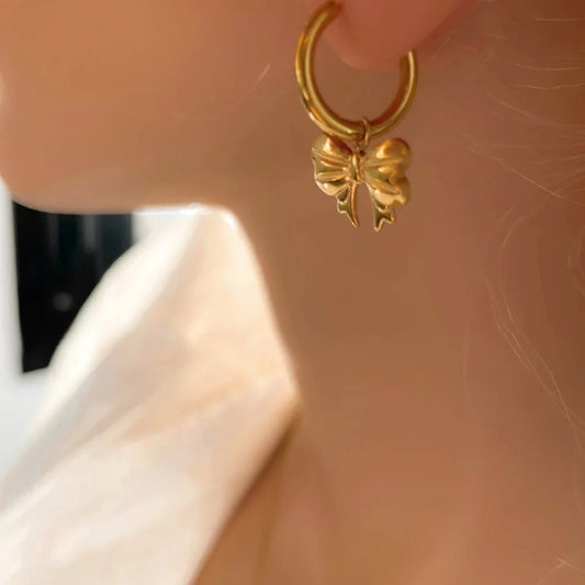 Gold Bow Earrings - Calilo Australia