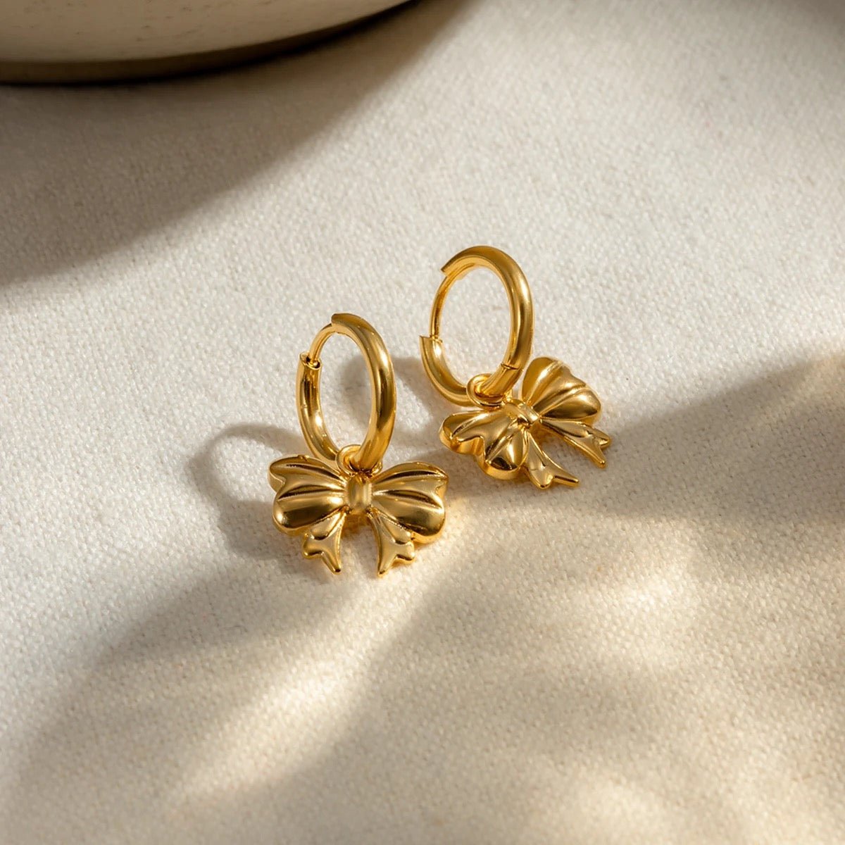 Gold Bow Earrings - Calilo Australia