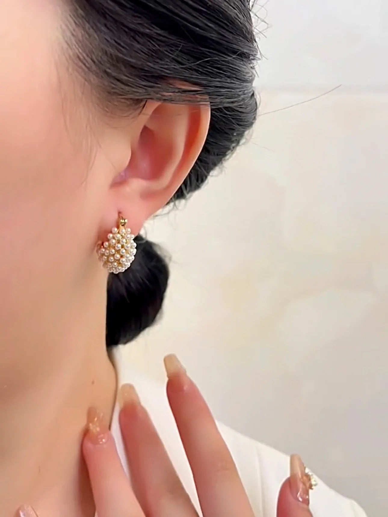 Helena Pearl Gold Hoops - Calilo Australia