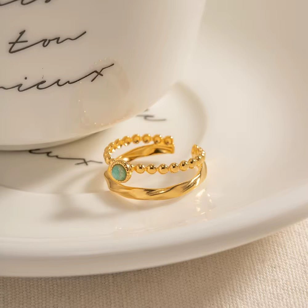 Isla Amazonite Layer Ring - Calilo Australia