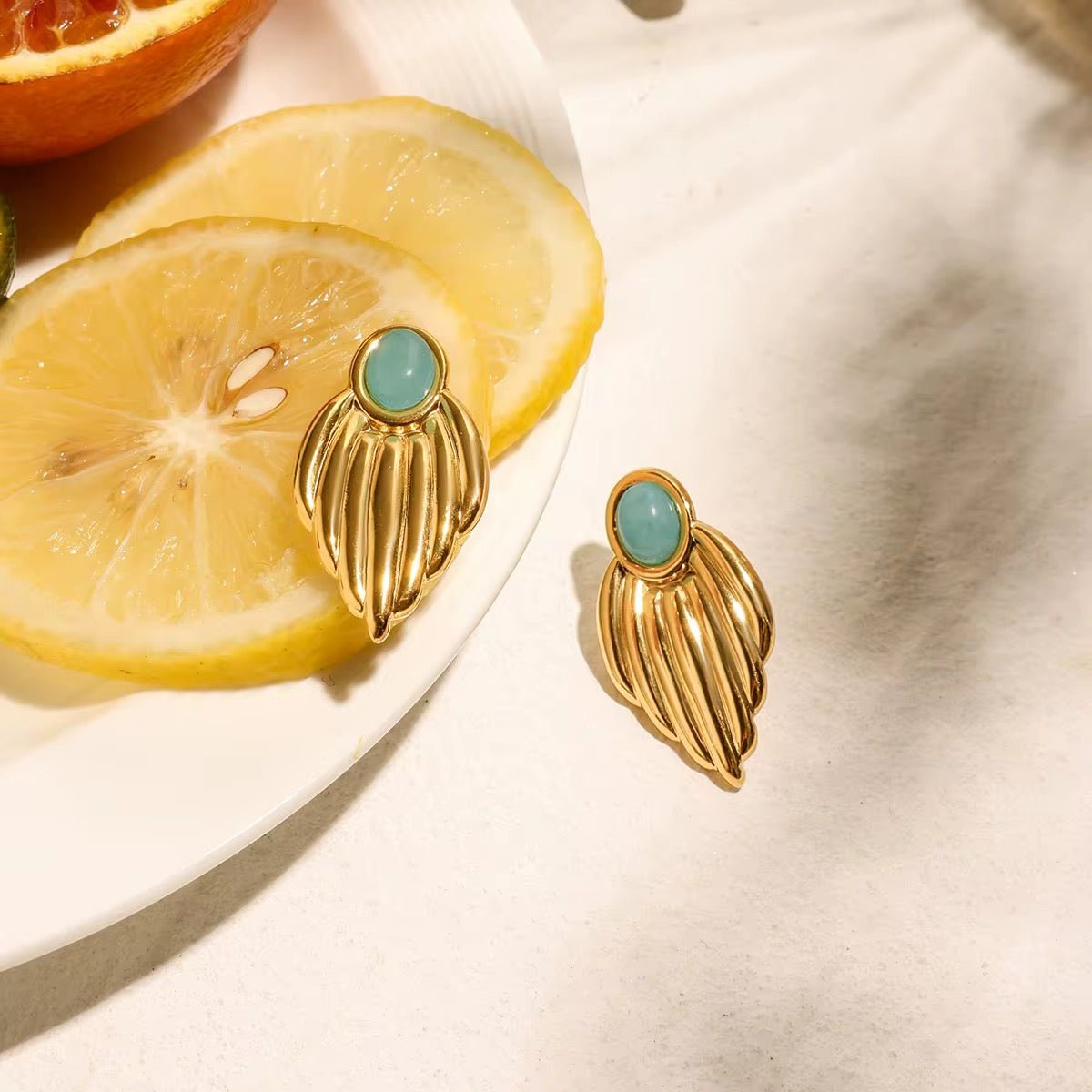 Ivy Blue Stone Earrings - Calilo Australia