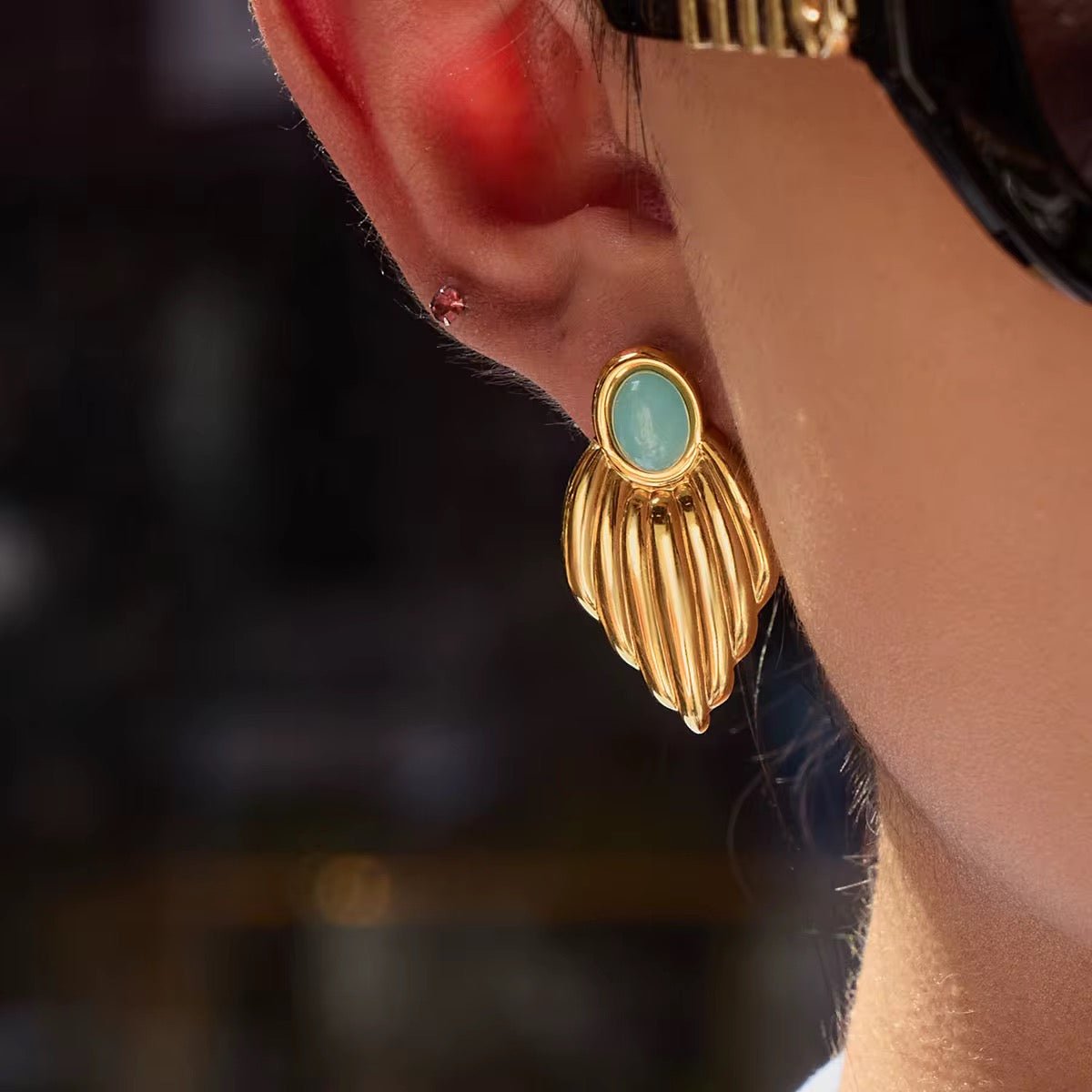 Ivy Blue Stone Earrings - Calilo Australia