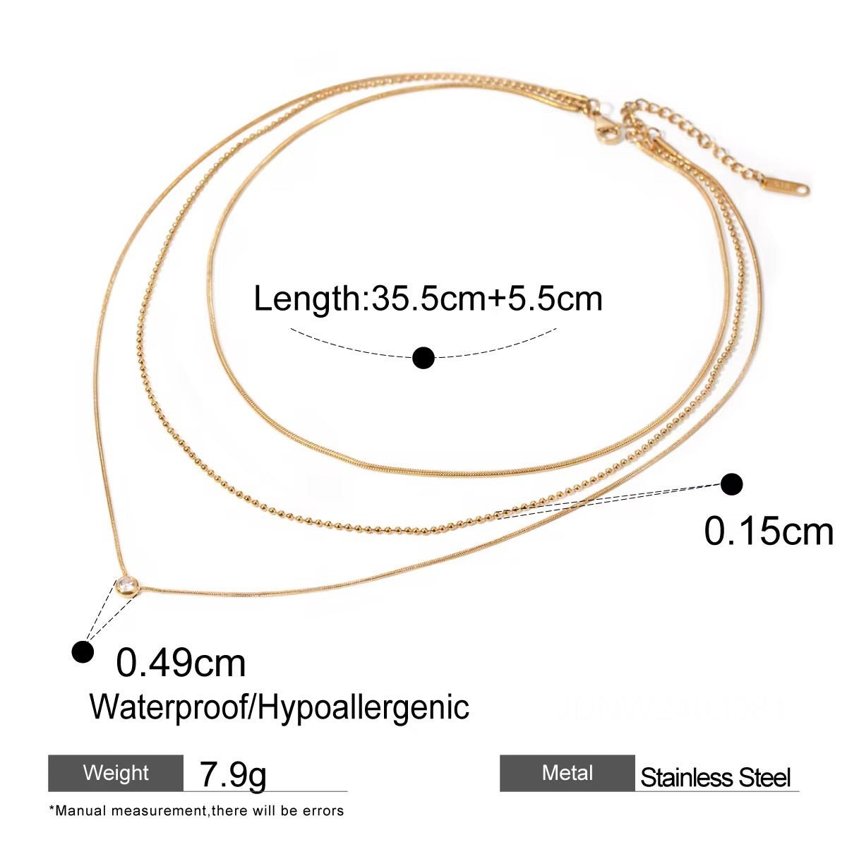 Luna Zircon Layer Necklace - Calilo Australia
