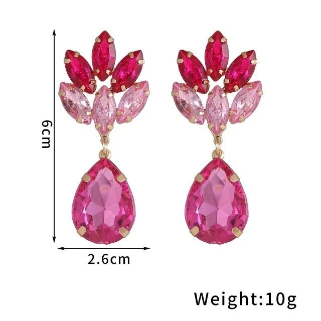 Rhea Drop Earrings Pink - Calilo Australia