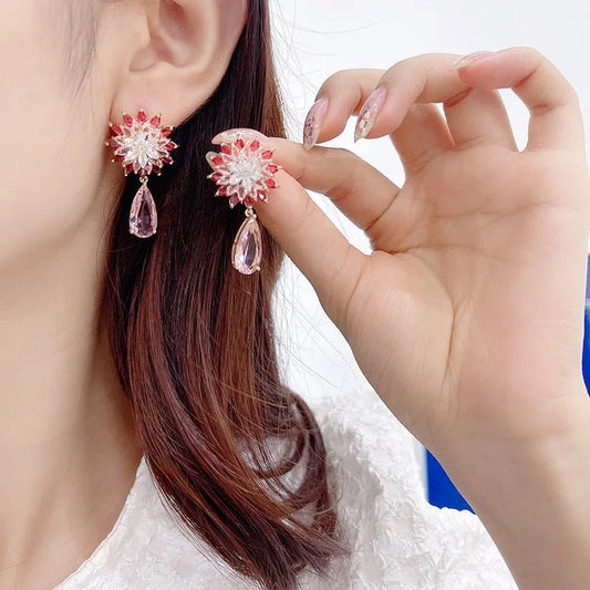 Rosa Zircon Earrings - Calilo Australia