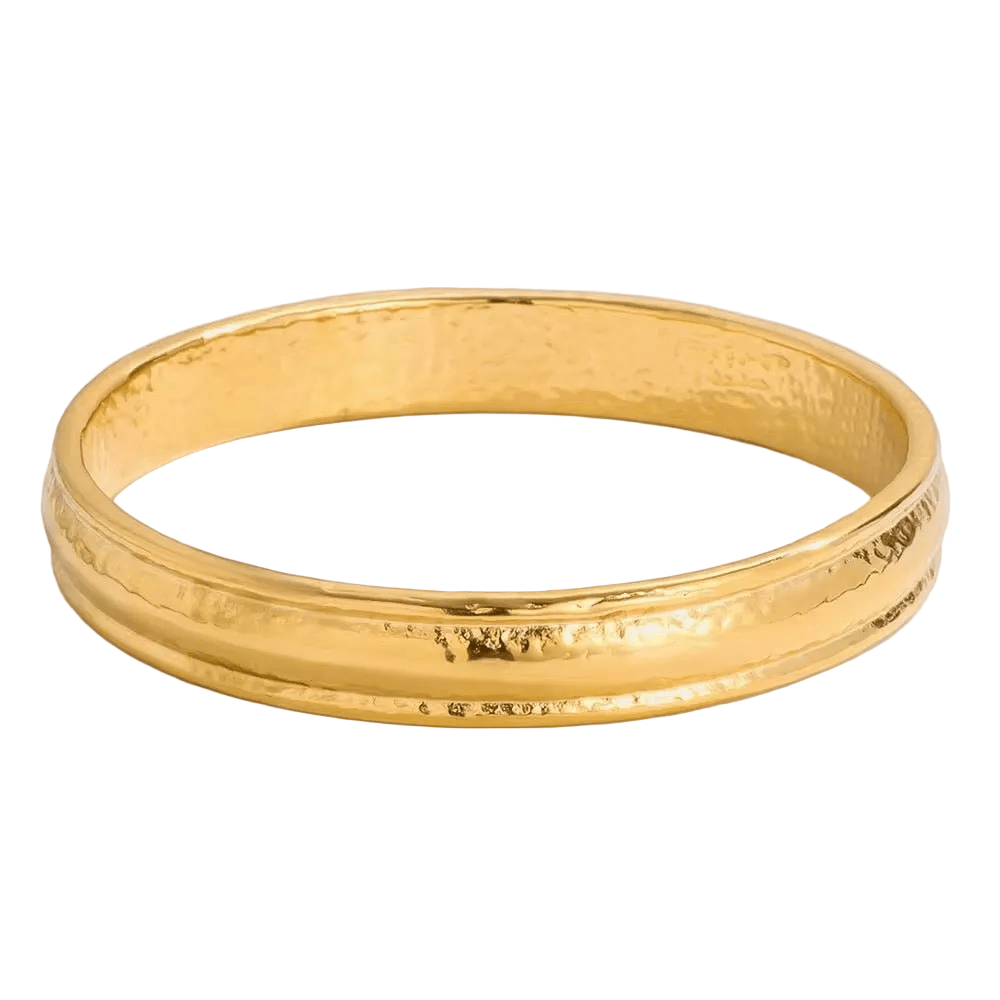 Sahara Textured Gold Bangle - Calilo Australia