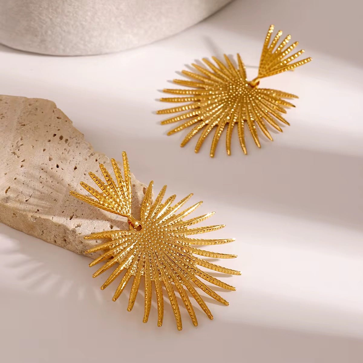 Samara Double Ginkgo Leaf Drop Earrings - Calilo Australia