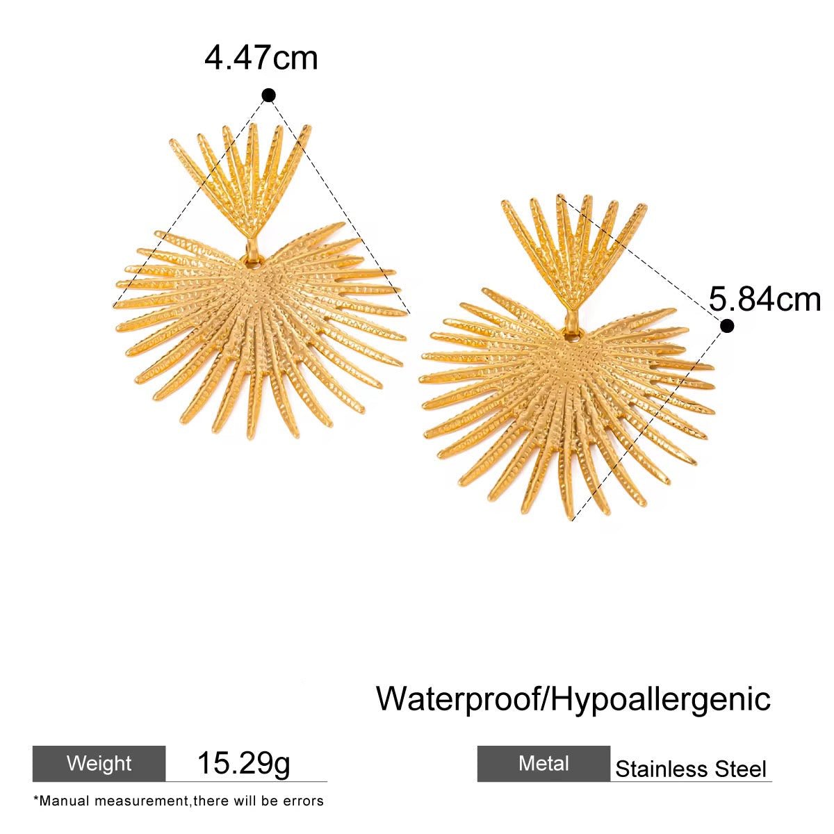 Samara Double Ginkgo Leaf Drop Earrings - Calilo Australia
