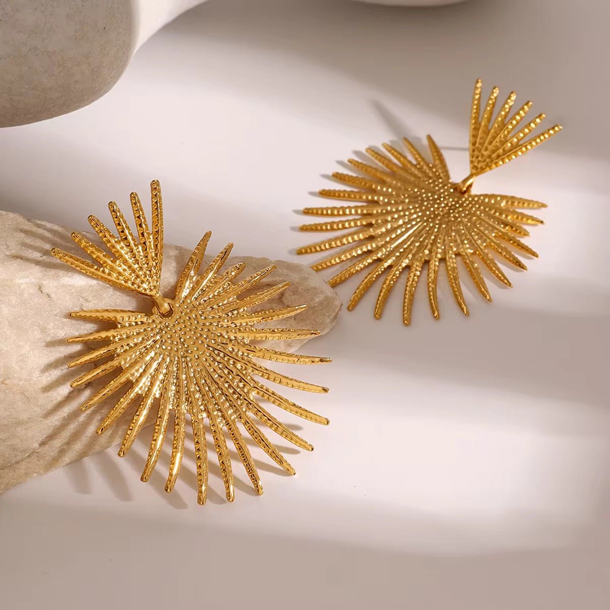 Samara Double Ginkgo Leaf Drop Earrings - Calilo Australia