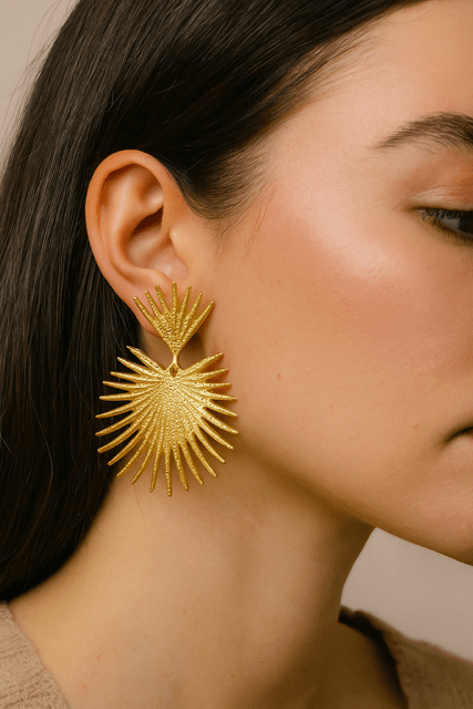 Samara Double Ginkgo Leaf Drop Earrings - Calilo Australia