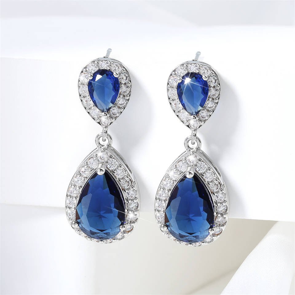 Sapphire Drop Earrings - Calilo Australia