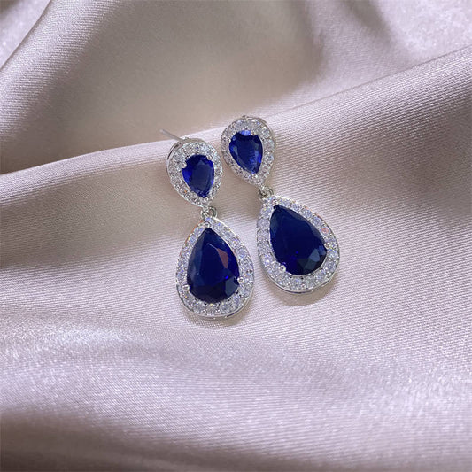 Sapphire Drop Earrings - Calilo Australia