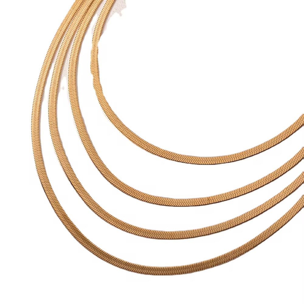 Serena Flat Snake Chain Necklace - Calilo Australia