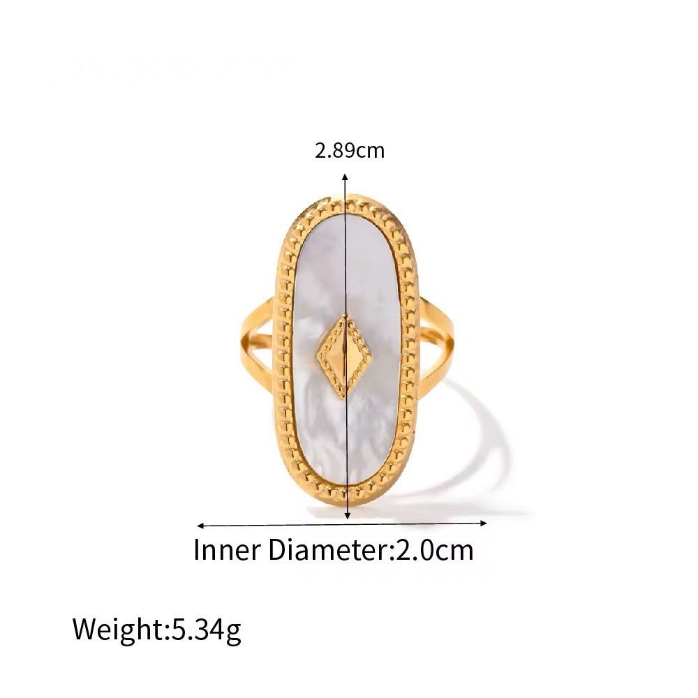 Victoria Oval Natural Lapis Stone Stacking Ring - Calilo Australia