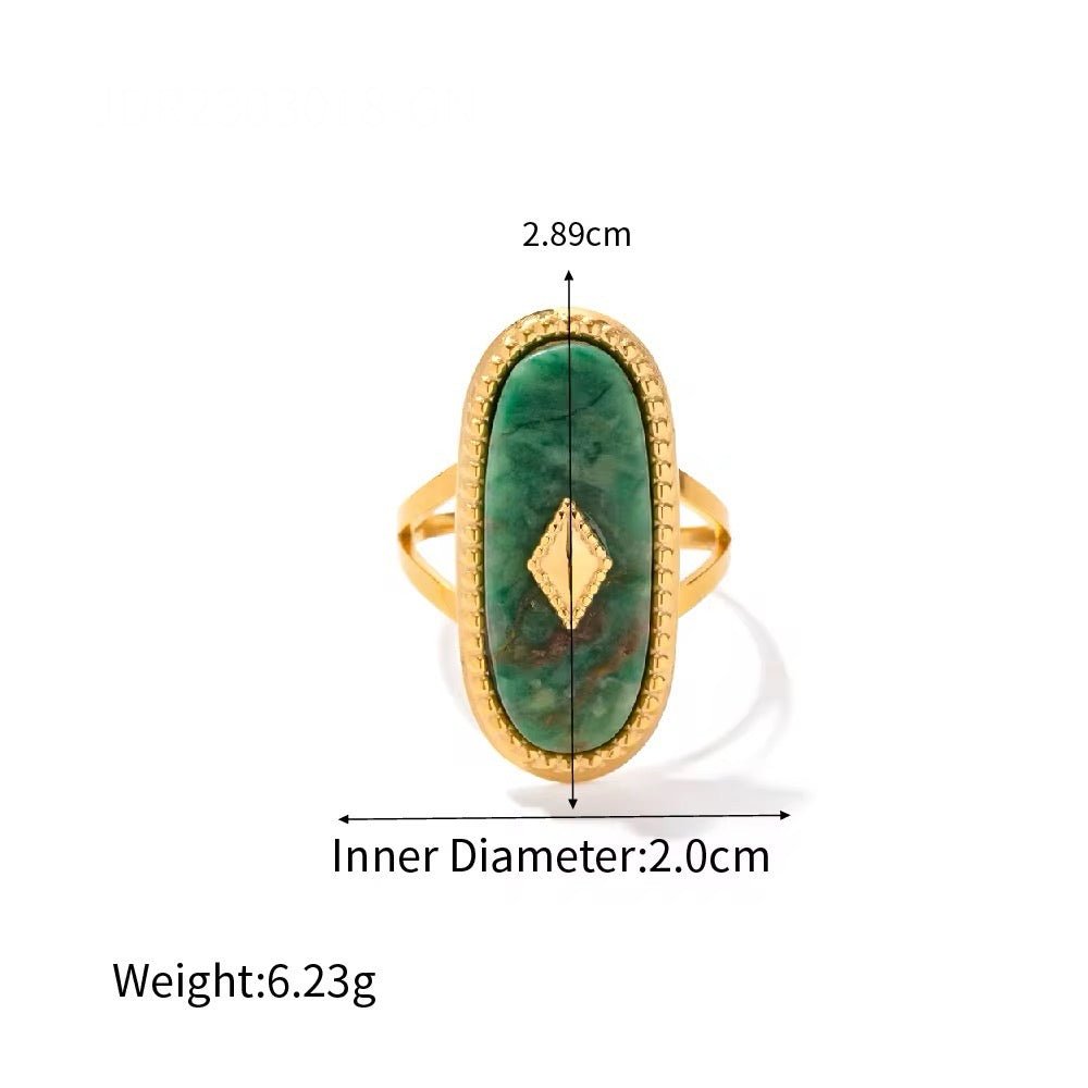 Victoria Oval Natural Lapis Stone Stacking Ring - Calilo Australia