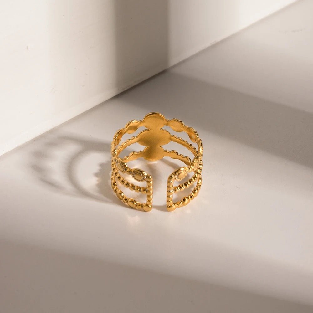 White Shell Stone Ring - Calilo Australia