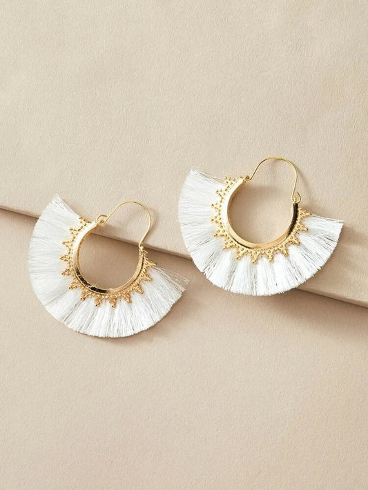Quinn White Hoop Earrings - Coco & Cali