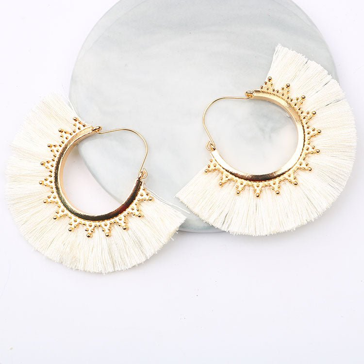 Quinn White Hoop Earrings - Coco & Cali