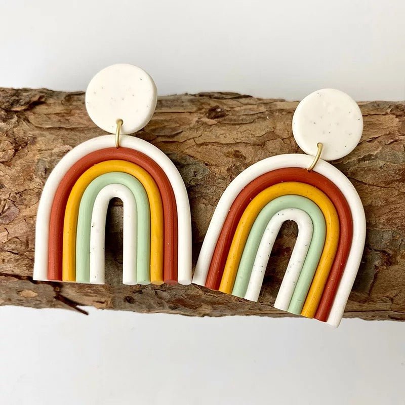 Rainbow Clay Earrings - Coco & Cali