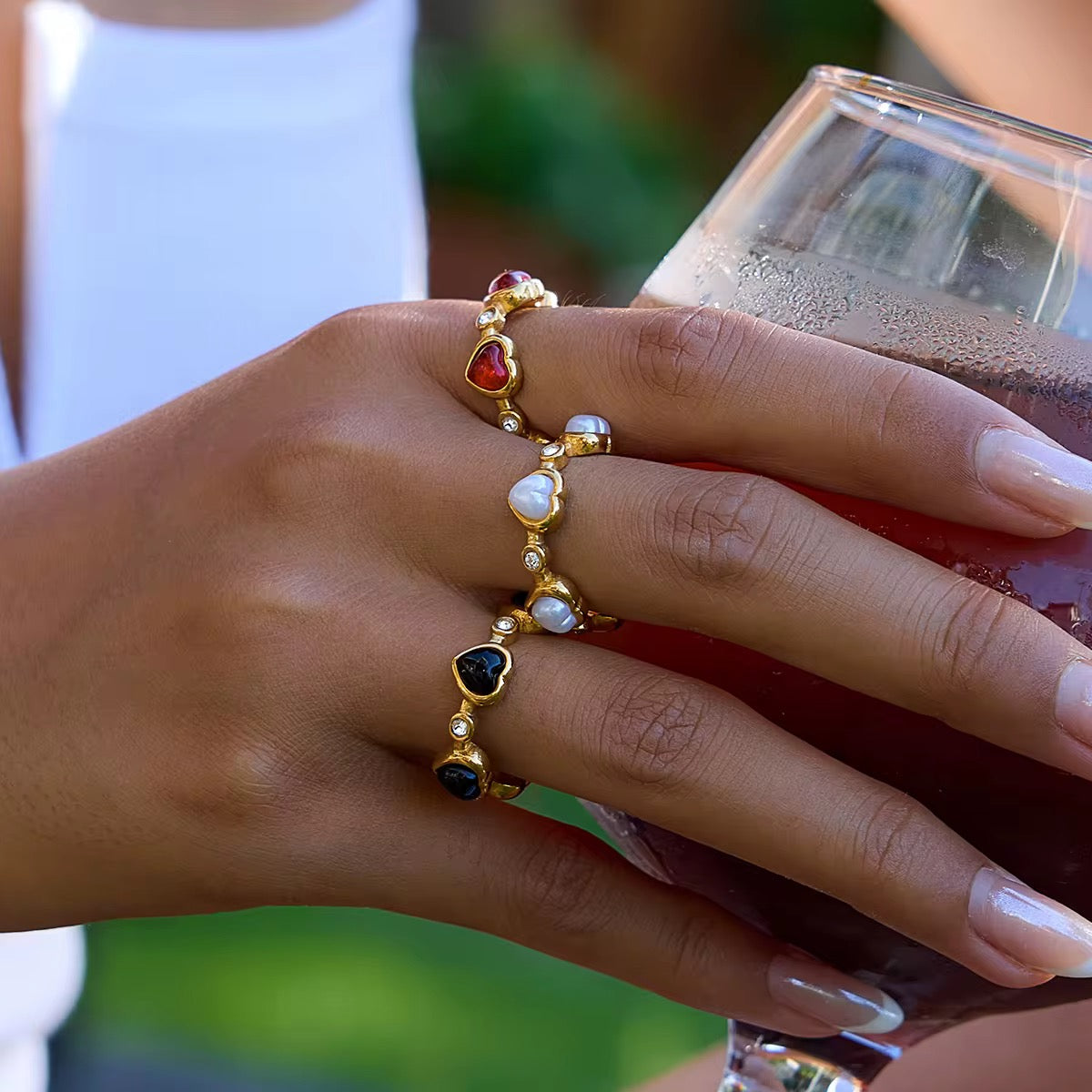 adjustable heart shaped ring for women