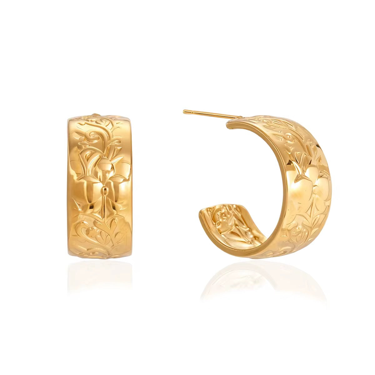 Aurelia Gold Water-Resistant Hoop Earrings