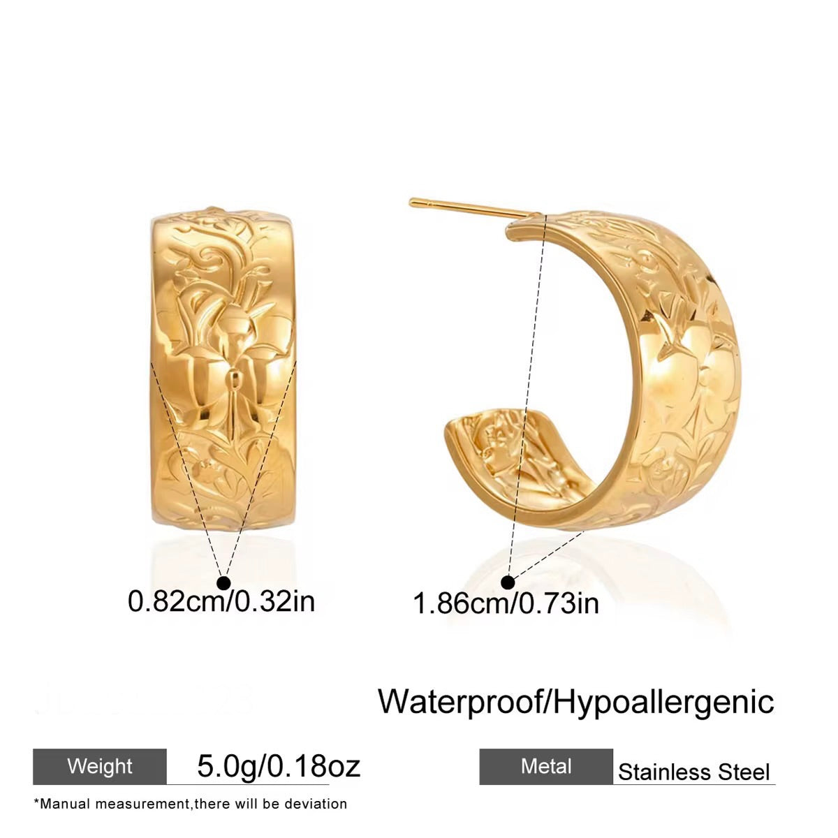 Aurelia Gold Water-Resistant Hoop Earrings