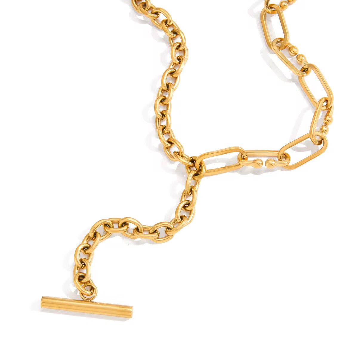 Gold toggle statement necklace