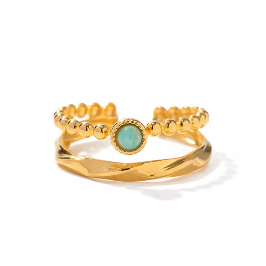 Isla amazonite layer ring front view
